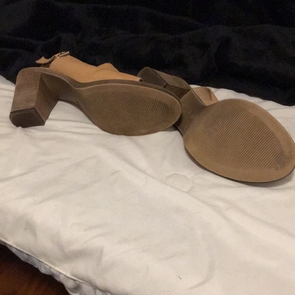Barbara Barbieri tan leather open toed woman’s mule sandals w/buckle size 10 - Picture 2 of 3